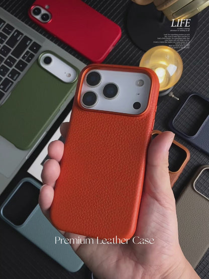 Lussoloop Premium Leather case Top-Grade CowhideTrendy Colors Shockproof Protection for iPhone 17