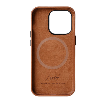 Lussoloop Premium Leather Phone Case Barenia Leather Case with MagSafe for iPhone 14 Pro